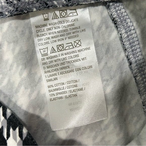 Denim & Co Active Stretch Athletic Leggings Side Pocket Black Houndstooth Size M - Picture 6 of 9